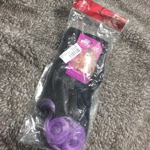 Fashion Clip in Hair Extensions Black & Purple